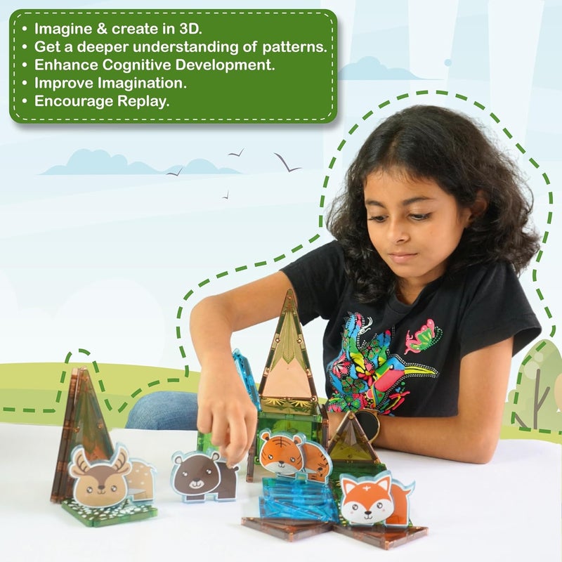 Learning Steps Magnetix Jungle Child's First Construction Set - 34 Pieces STEAM Educational Toy for Ages 3+ - Image 3